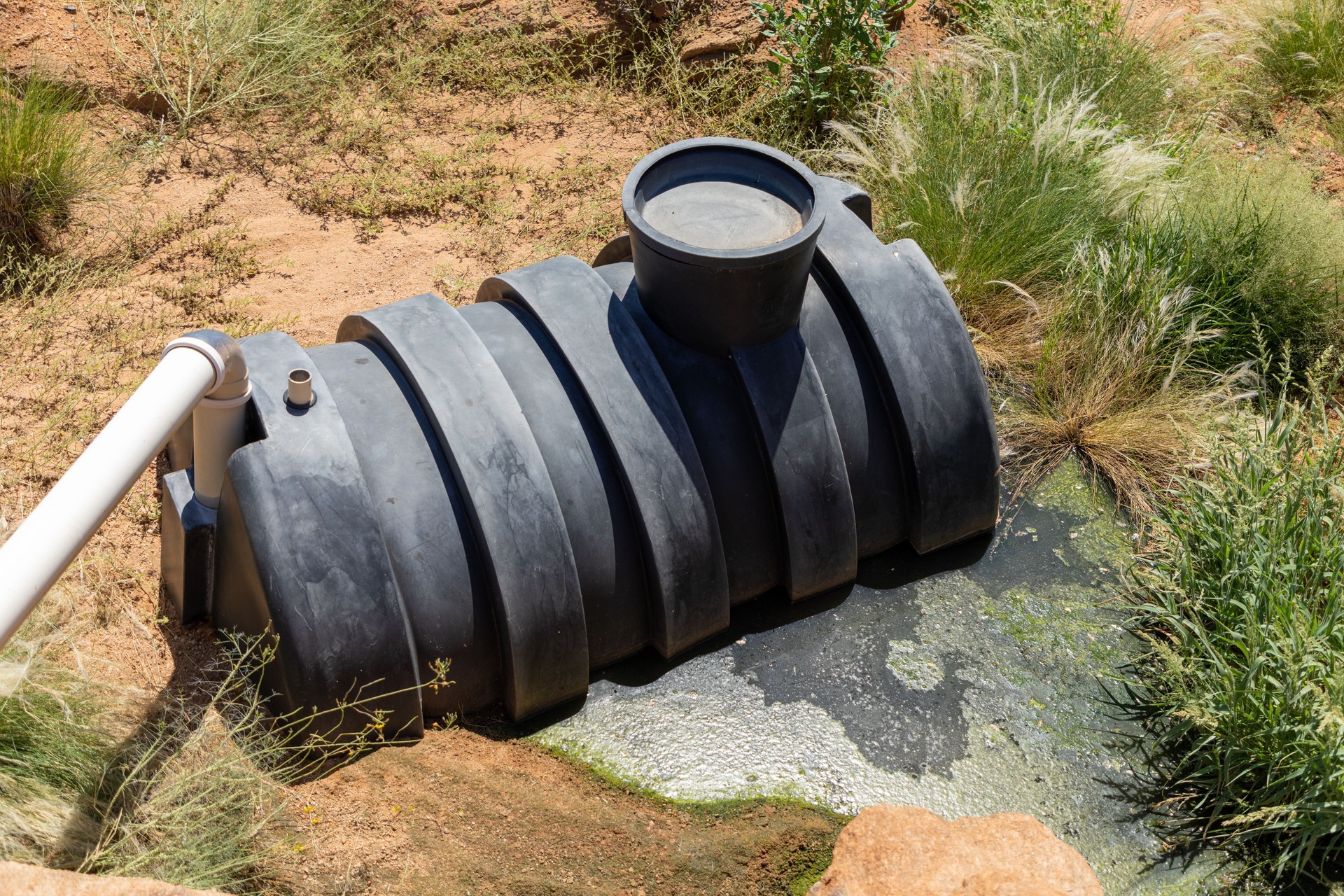 Leaking and polluting septic tank